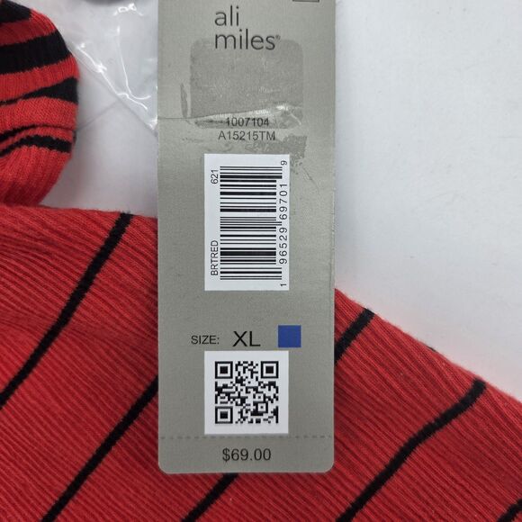 Ali Miles Mixed Stripe Print Tunic Blouse Top Womens Size XL Boho Patchwork - Picture 9 of 9